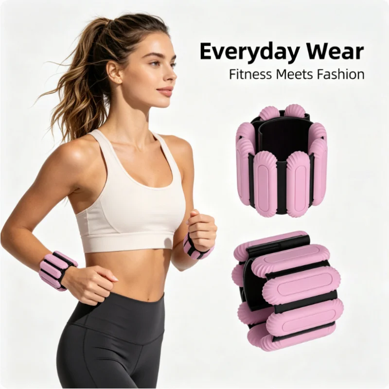 Pesas de Muñeca (Paquete de 2) Ajustables para Entrenamiento de Fuerza, Caminar, Correr, Yoga, Pilates, Hombres, Mujeres, Gimnasio en Casa, Viajes