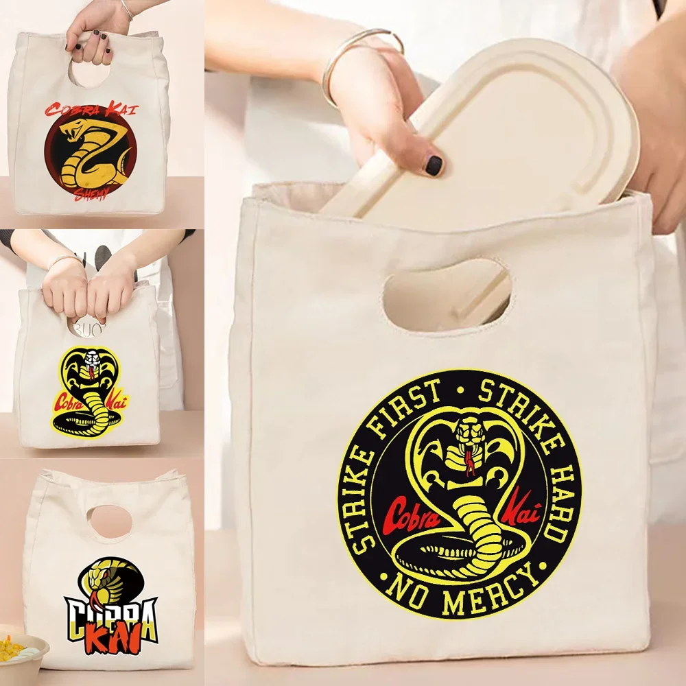 

Thermal Lunch Bag Portable Insulated Kids Lunch Box Cobra Anime Series Handbags Unisex Food Picnic for Work Cooler Storage Bags