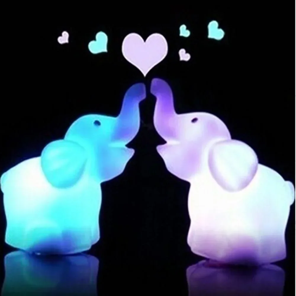 Carton Elephant Led Night Light Soft Light Eye Protecton Lamp Babies Sleeping Toys Creative Animal Decor Night Lamp Home Decor