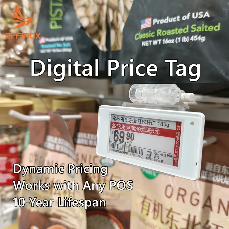 

2,9-дюймовые 4-цветные электронные этикетки для полок, цифровые ценники, этикетки для этикеток Eink, этикетки для полок, ESL-метки