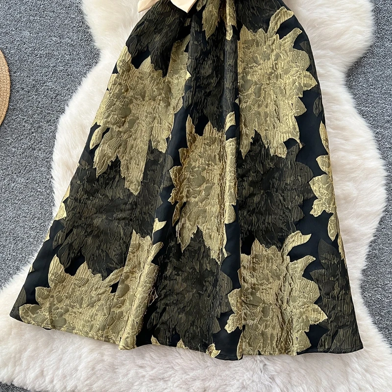 Robe d'été légère de luxe pour femmes, tridimensionnelle, papillon, taille cintrée, bretelles imprimées, grande robe trapèze, 2025