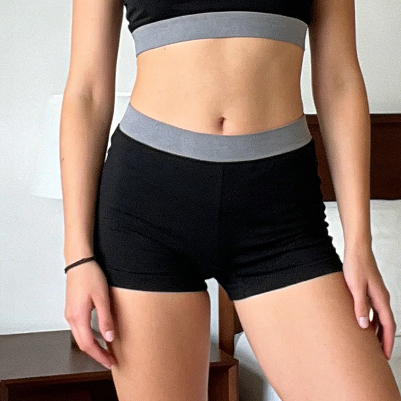 

Американские модные шорты соответствующего цвета, сексуальные повседневные супер шорты Spice Girls с низкой талией, летние облегающие винтажные шорты High Street