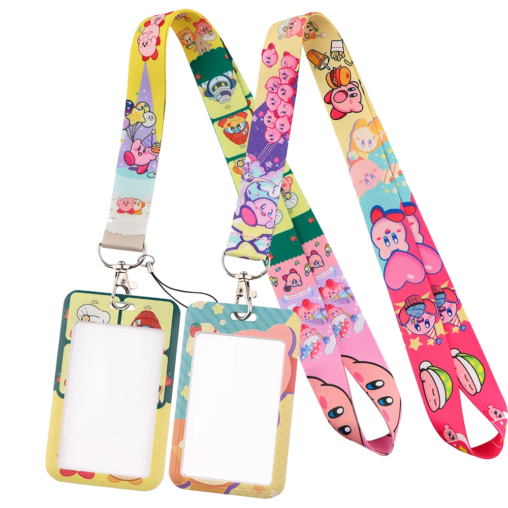 

YL1181 Cute Pink Cartoon Character Neck Strap Key Lanyard Badge Holder Bus Subway ID Card Keyring Children Christmas Gifts