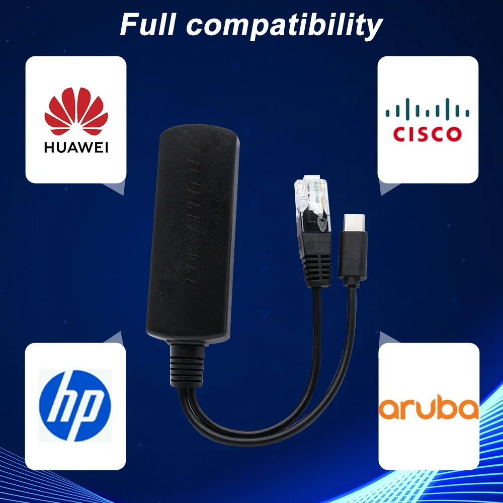 Imagem -03 - Divisor Gigabit Poe 5v Micro Tipo-c Rj45 Power Over Ethernet para Huawei Câmera Ciscohpswitchap Isolamento de Dispositivo sem Fio