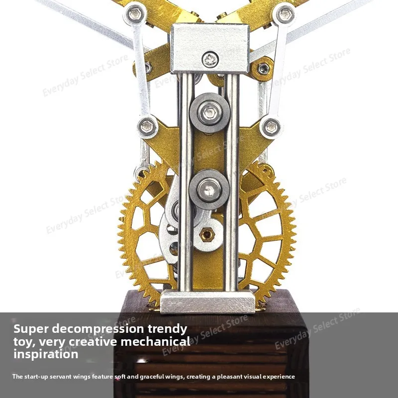 Creative Angel Wings, Personalized Retro‑Style Automatic Flapping Mechanical Tabletop Ornament, Home Office Stress Relief Decor