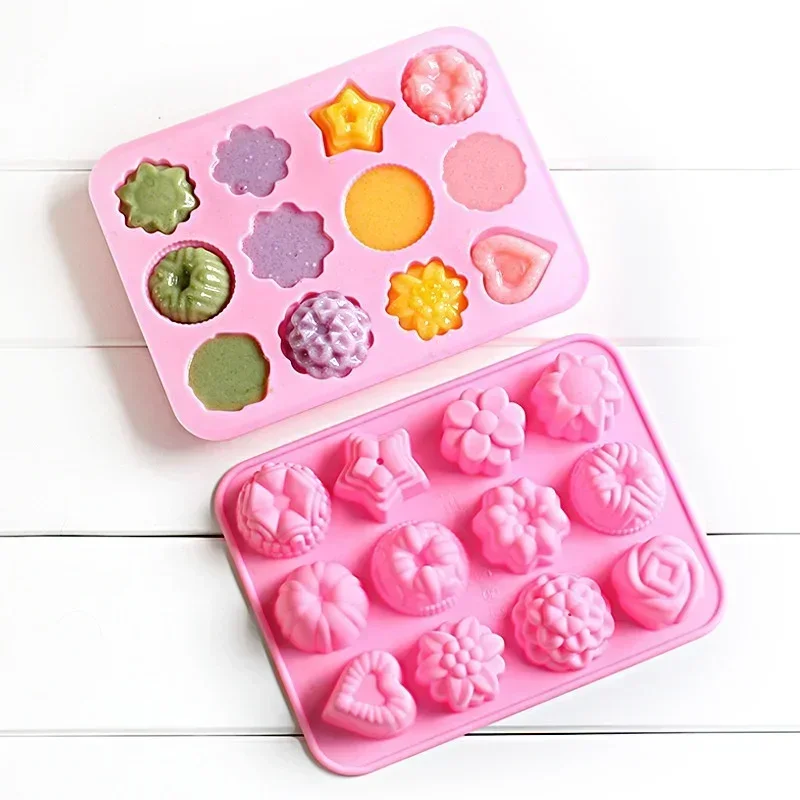 1Pcs Multi‑Shape Flower Grass Silicone Mould Reusable Baking Mold For Cake Candy Chocolate Ice Pastry Handmade Dessert Tool