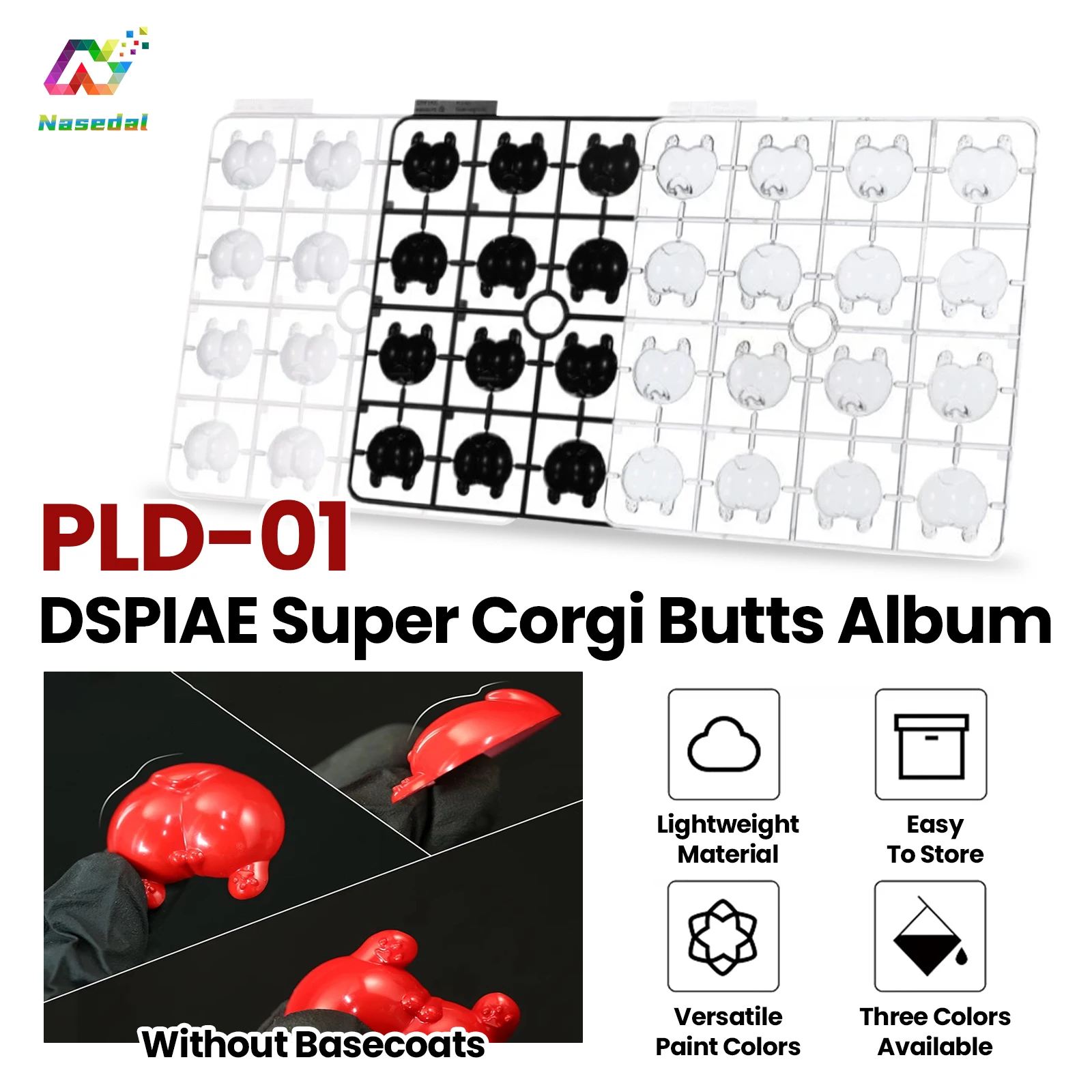 DSPIAE PLD-01 Super Corgi Butt-Shaped Paint Sample Card for Gundam Military Model Building Tools Hobby DIY Craft Tool Accessory