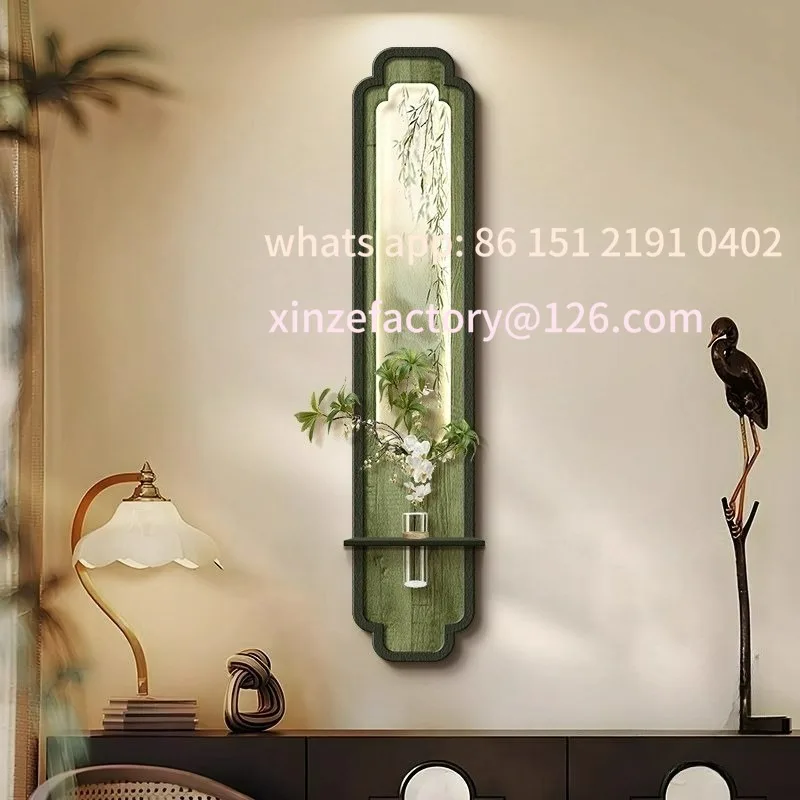 Customizable living room TV background wall decorative painting antique slender strip entrance mural