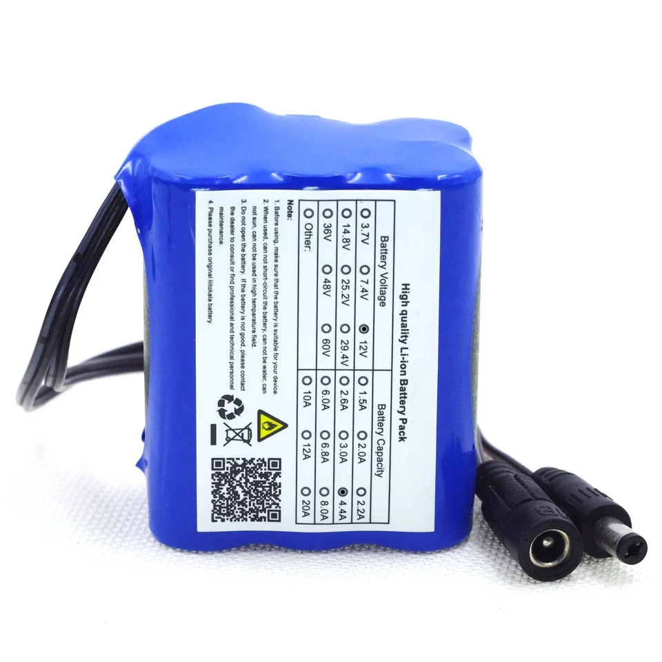 12 فولت 4.4 أمبير 4400 مللي أمبير 18650 بطاريات قابلة للشحن 12.6 فولت PCB بطارية ليثيوم حزمة لوح حماية