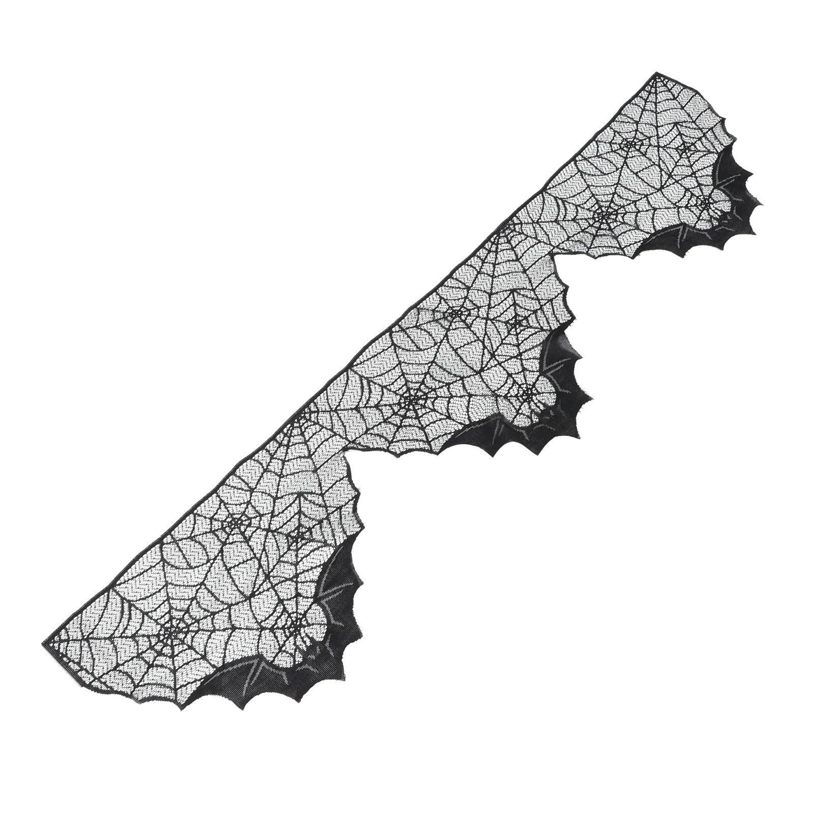 

Halloween Spider Web Tablecloth Black Lace Haunted Party Table Decor Spider Web Fireplace Cover Halloween Tablecloth