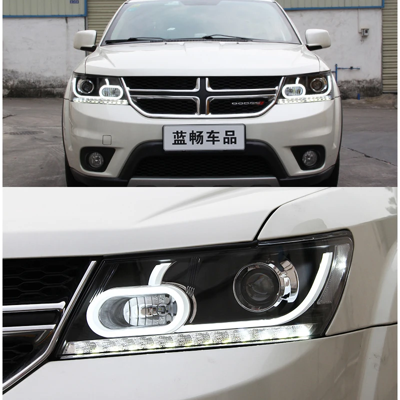 For Dodge JCUV Journey  LED Headlight Fiat Freemont LED DRL Hid Angel Eye Bi Xenon Beam Accessories 2009-2017 Car Accsesories