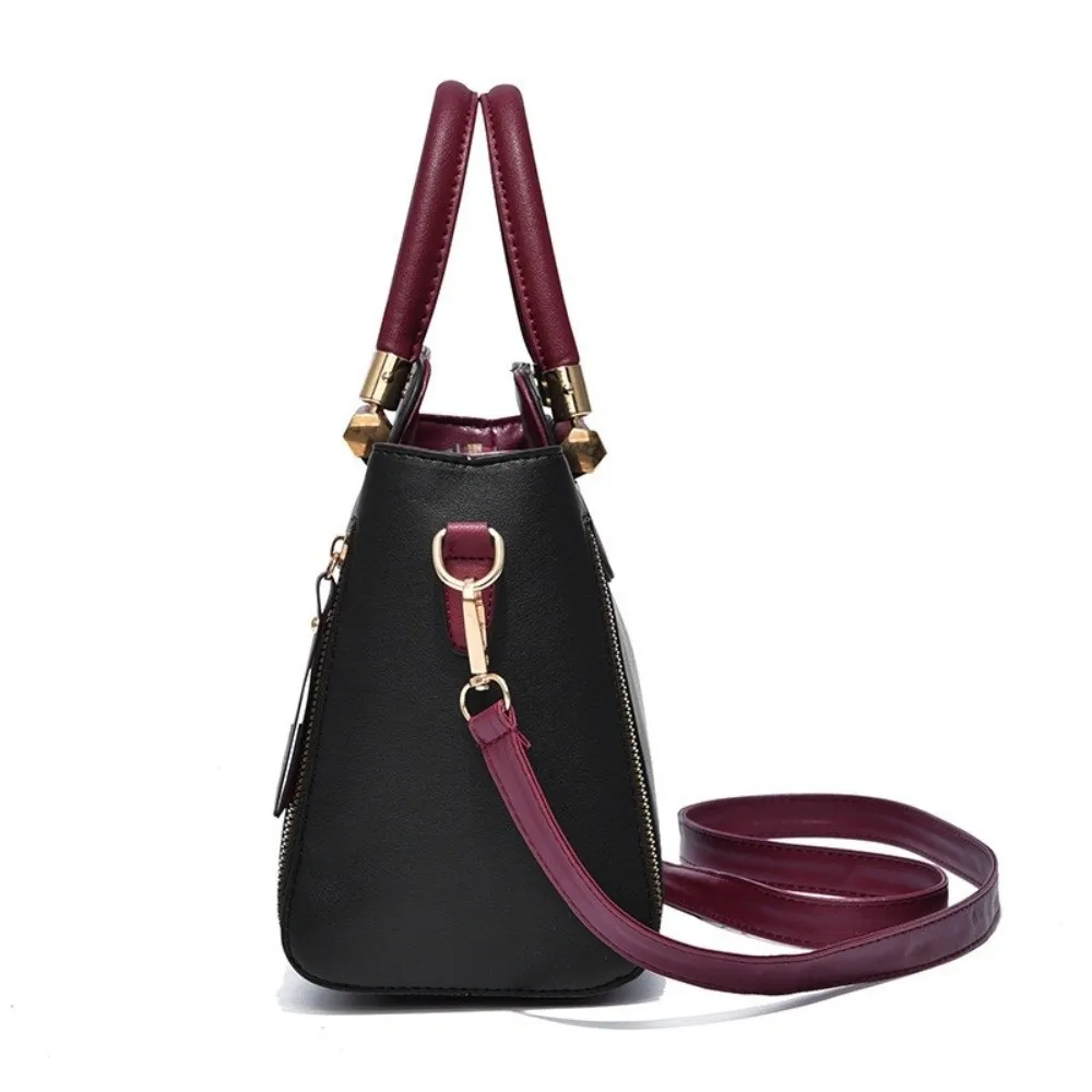 

Fashion PU Women Bag Hit Color Elegant Handheld Bag Large Capacity Shoulder Bag All-Match