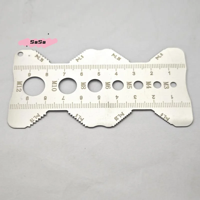 Stainless Steel Thread Checker Screw Measurement Ruler Metric Caliper Gauge Tool for Measuring Screw Pitch Bit Bolt Nut