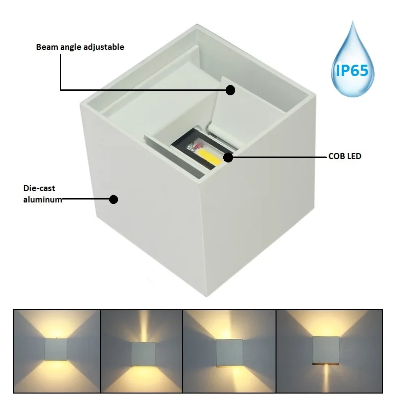 Adjustable Surface Mounted wall light Cube Led Garden Porch Lights Wall Lamps 6W Waterproof Outdoor Led Wall Lamp modern