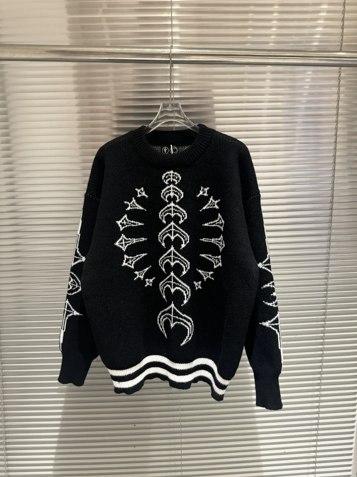 

Вязаный свитер Thug Club с контрастными вставками, длинными рукавами, свободного кроя, из смесовой шерсти и хлопка, повседневная одежда, с логотипом Star Moon