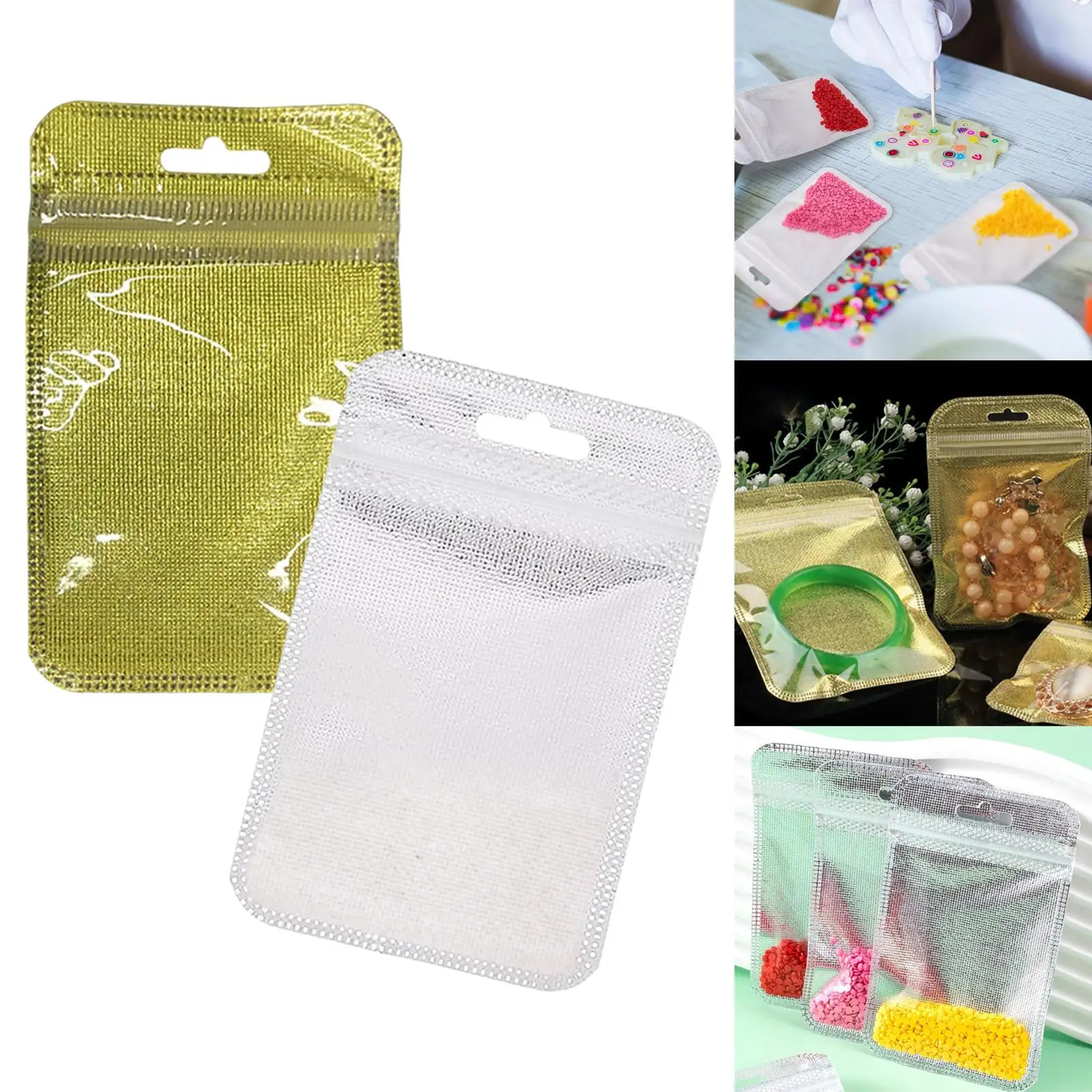 Small Packing Bags Resealable Ziplock Pouches Little Poly Bag for Craft Supplies Beads Nails Lip Gloss