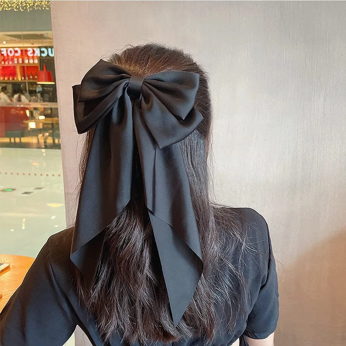 2Pcs/Set Elegant Bow Ribbon Hair Clip Women Fashion Solid Bowknot Satin Hairpin Barrettes Girls Ponytail Clip Hair Accessories image 2