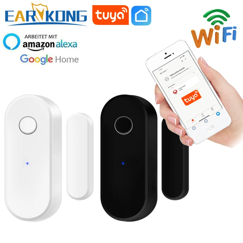 Tuya Smart WiFi Door Sensor Open Close Detector Smart Life App Control Notification Compatible with Alexa Google Home