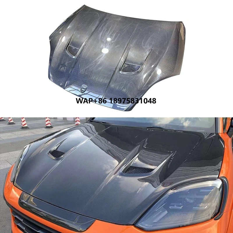 MSY Style Dry Carbon Fiber Engine Hood Bonnet for 9Y0 2018-2023 Facelift Upgrade Vented Hood Racing Engine Lid