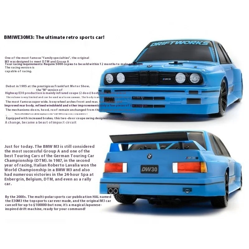 Hpi Sport 3 Simulatie E30 1/10 Vierwielaandrijving Afstandsbediening Elektrische Drift Auto Rv 2s Ultieme Retro Sportwagen Rtr