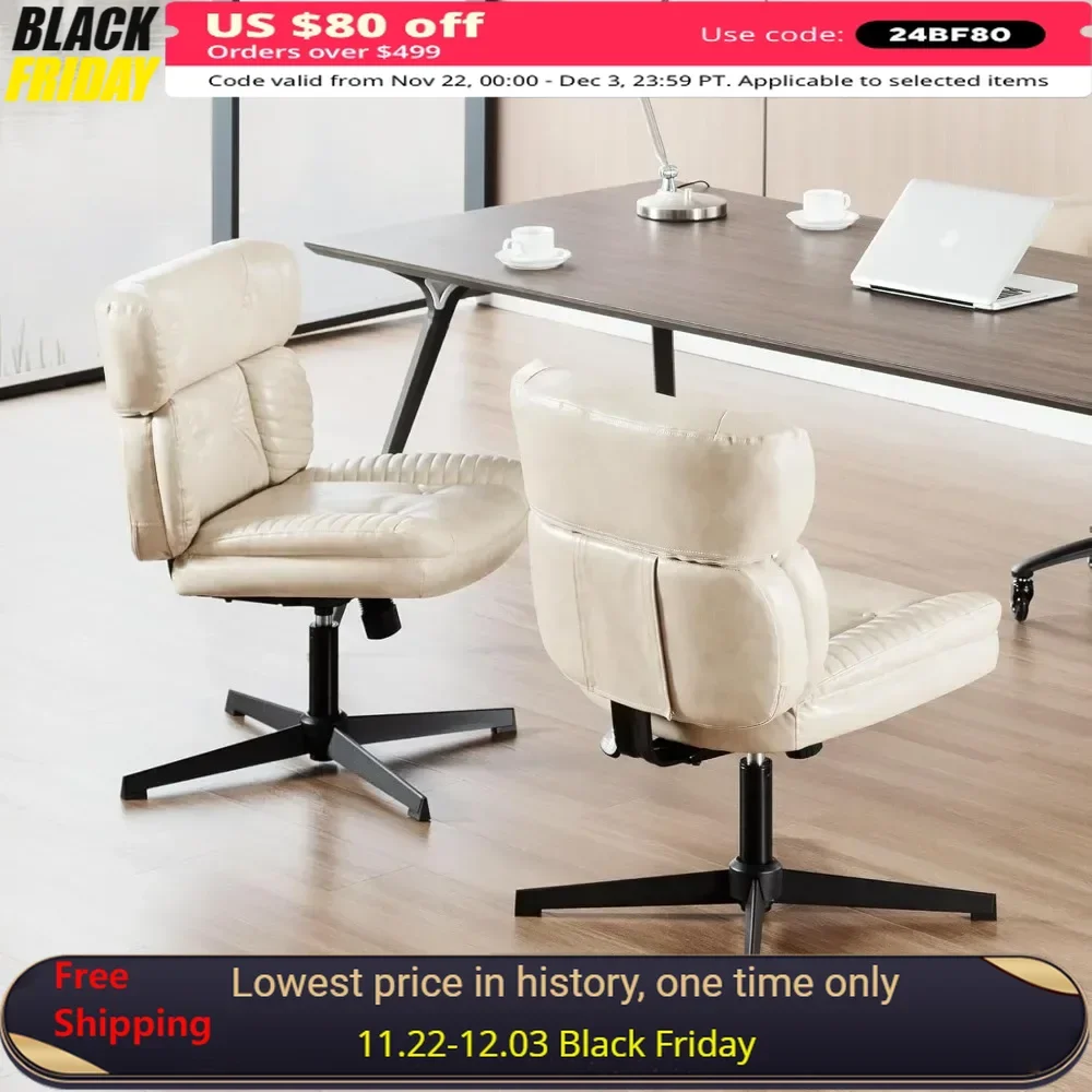 

Desk Chair Set of 2, Mid Century Modern Office Chair Ergonomic with Two-Section Back Support, Office Chair