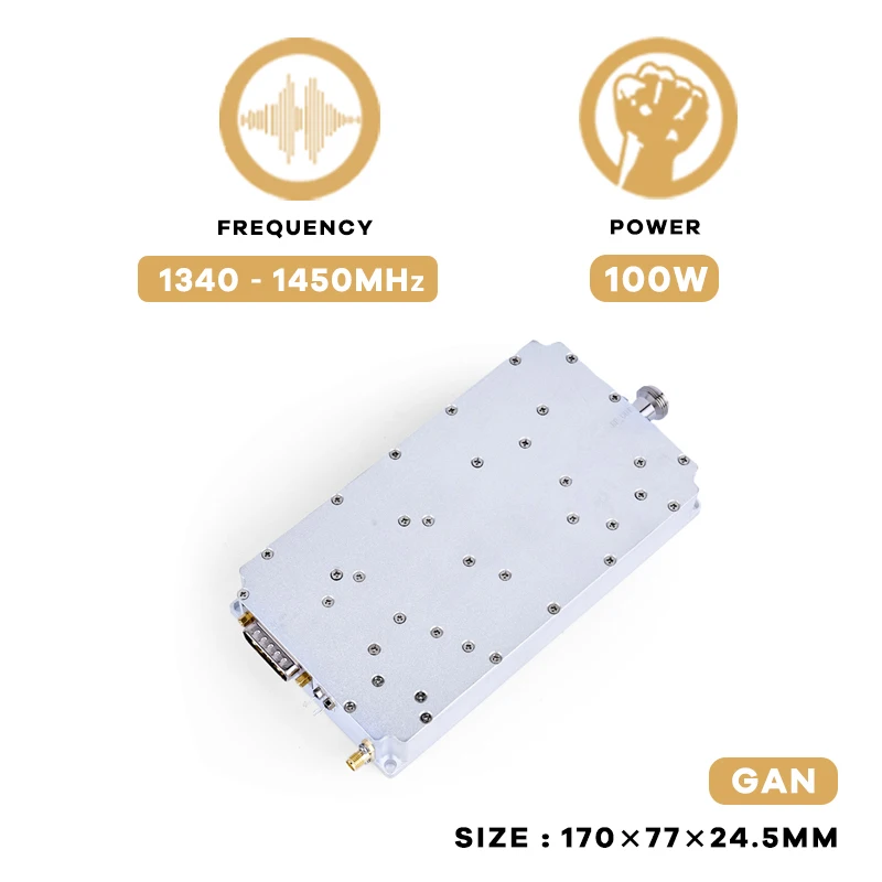 Dispositif de blindage avec blocage du signal de défense, modules anti-importateur, amplificateur de puissance RF, 100W, 1340-1450MHz, GAN FPV UAV