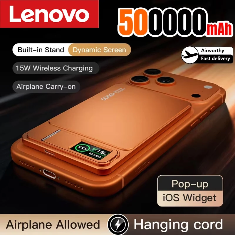 Lenovo 500000mAh Magnetic Power Bank Wireless Fast Charger For Magsafe Portable Auxiliary Battery Pack For iphone Samsung Huawei
