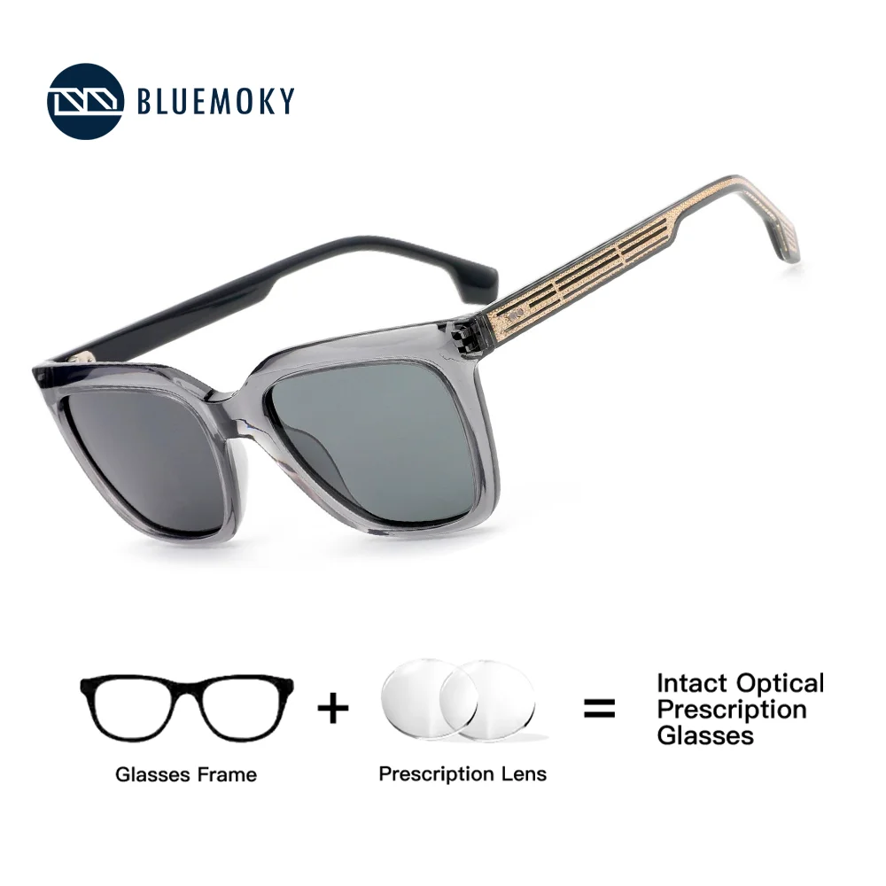 

BLUEMOKY Trend Metal Polarized Prescription Sunglasses For Women Stylish Butterfly Uv400 Progressive Corrective Sun Glasses
