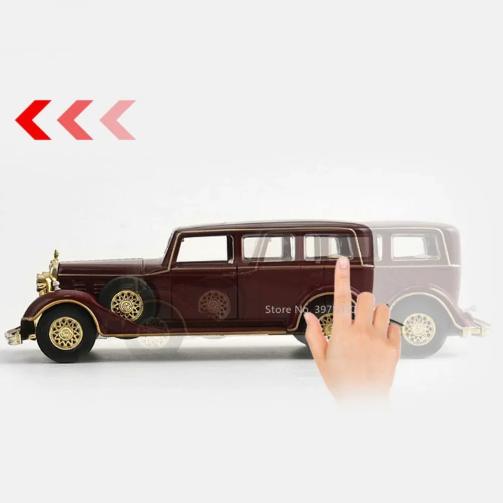 1:32 Vintage Car Alloy Toys Model Simulation Diecast Metal Cars With Pull Back Sound Light Collection Toys For Children