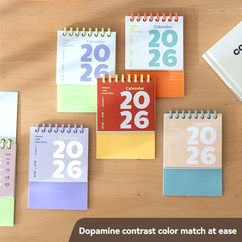 1PC Mini Calendar Stand Portable Creative Desktop Ornament Creative Style Student Calendar