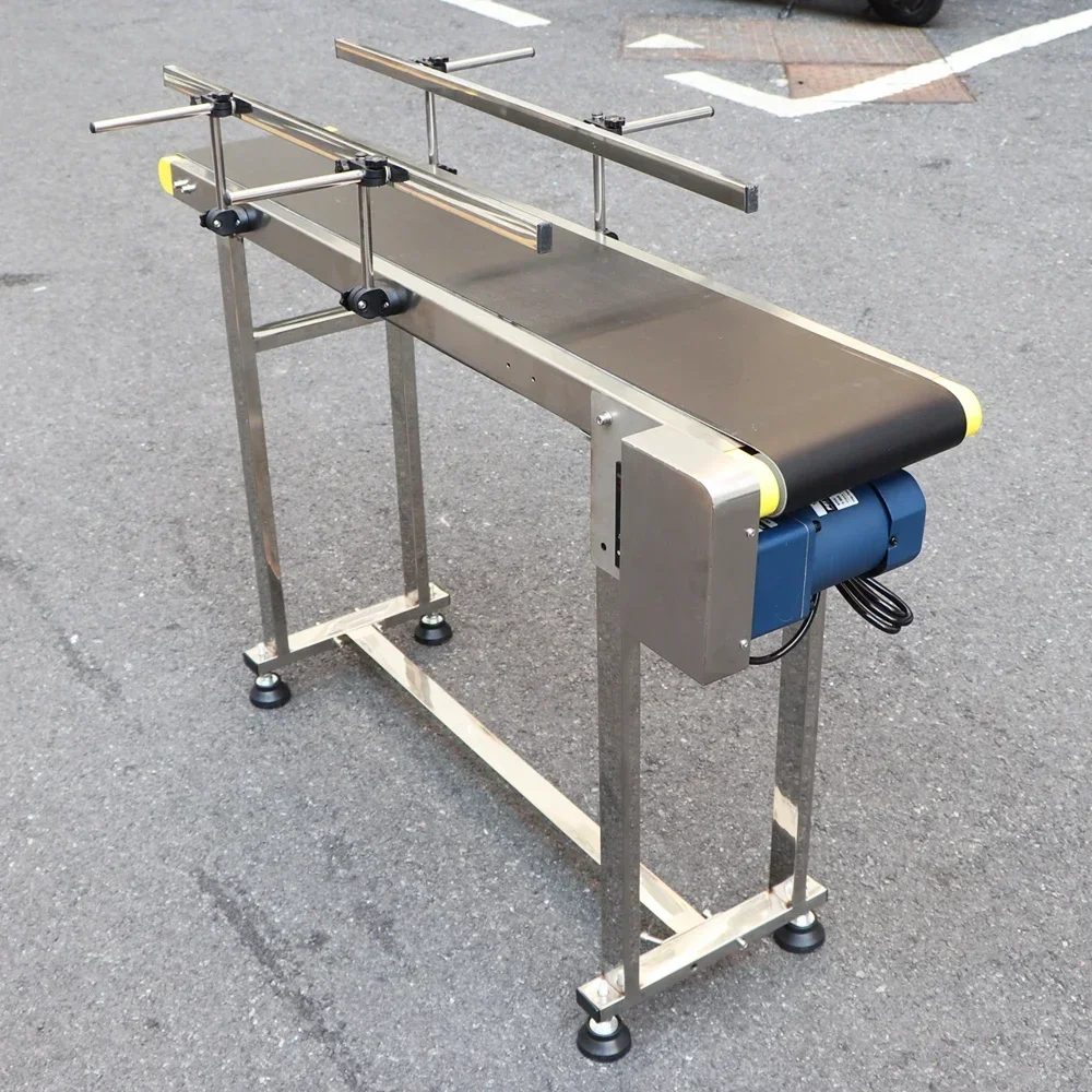 750 MM -200 CM PVC Conveyor Belt Machine 59''x 7.8'' With Stainless Steel Adjustable Guardrail for Automatic Electric Industrial