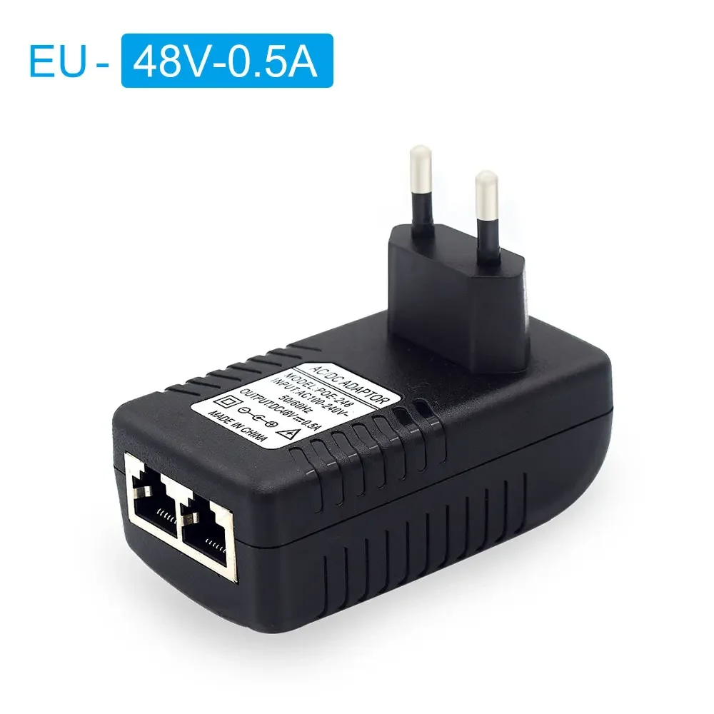 48V/12V POE iniettore Ethernet CCTV adattatore di alimentazione 0.5A /2A 24W POE per telecamera IP telefoni IP Switch POE adattatore di