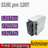 New Bitmain Antminer S19k Pro 120T 115T 2760W Bitcoin Miner BCH Profitable Mining Machine Asic Miner SHA-256 algorithm