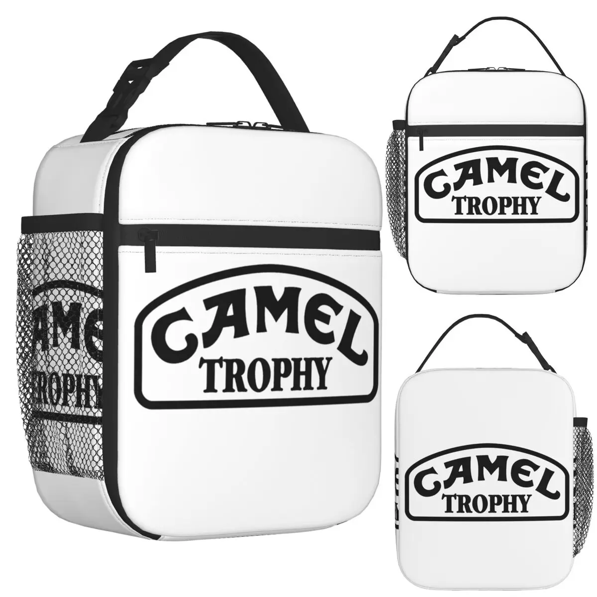 

Camel Trophy Black Insulated Lunch Bag for School Bento Storage Food Boxes Portable Container Cooler Thermal Lunch Box Tote
