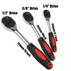 1/4 3/8 1/4 inch Drive Ratchet Wrench 24 Tooth Drive Quick-release Reversible Multi-funtion DIY Hand Tools Ratchet Handle Wrench