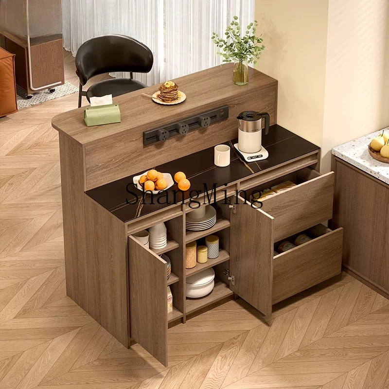 

FG medieval style rock slab bar table dining side cabinet integrated combination open kitchen middle island partition cabinet