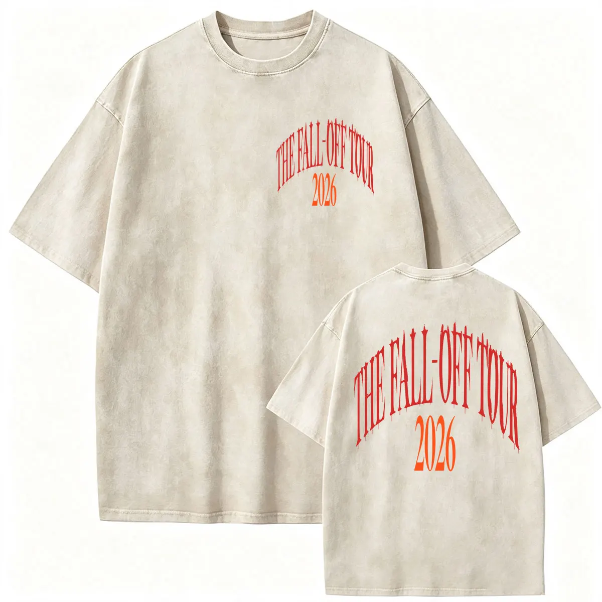 J Cole The Fall Off Tour 2026 Vintage Washed T Shirt Men's Women Clothing Fashion O-Neck T-shirt Summer Oversized Cotton Tshirts