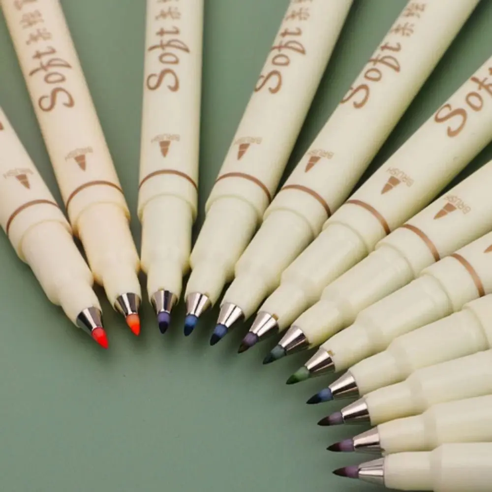 

3 шт./компл., ручка для каллиграфии с мягкой головкой, мягкая головка, мягкий наконечник, ручка для практики каллиграфии, милая пластиковая ручка для поздравительных открыток