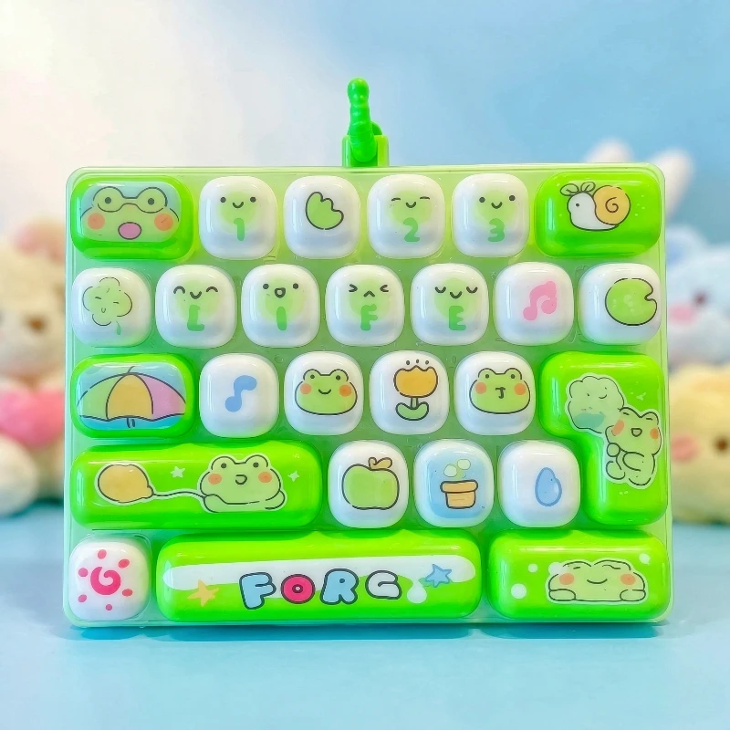 26구 26 Grid Keycap Clicker Fidget Toy, Mini Keyboard Stress Relief Decompression Toy, Portable Cartoon Keychain