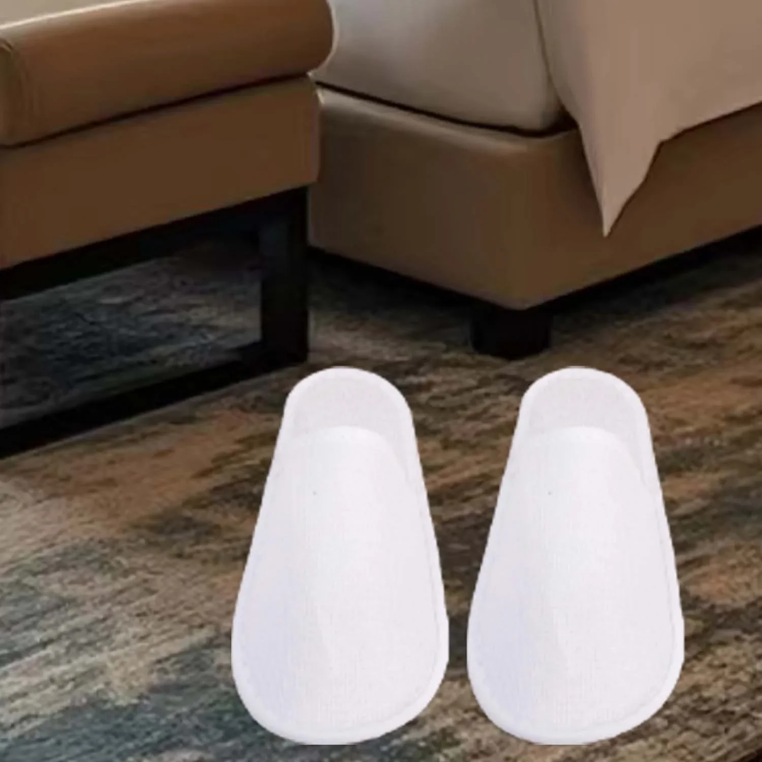 White Disposable Slipper Non-Slip House Slippers Individually Packaged Unisex Brushed Slides for Hotel Travel Households Shoes