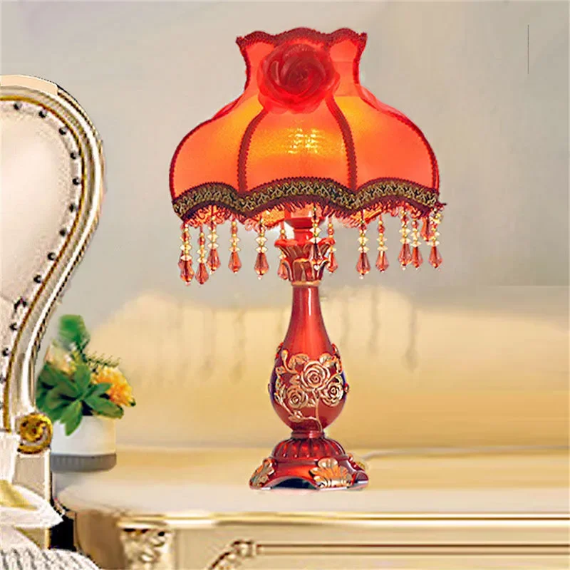 TYLA European Desk Lamp LED Retro Creativity Living Room Bedroom Study Wedding room Villa Hotel Home Decoration Desk Light