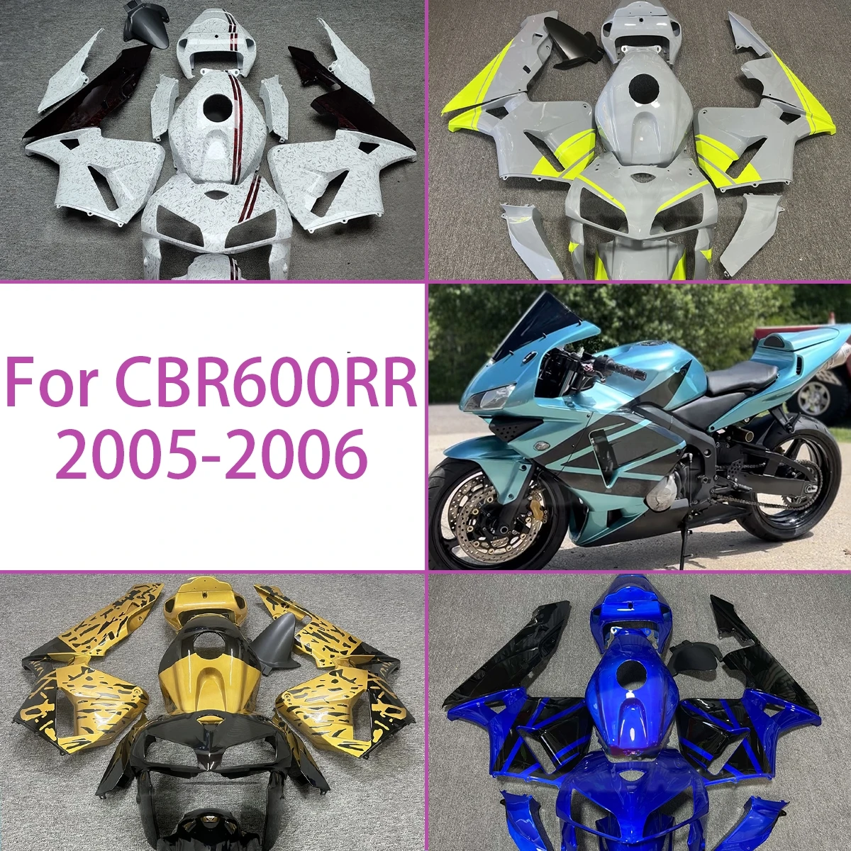 Motorcycle Fairing Kit for 2005 2006 Honda CBR 600RR Different Styles Choice ABS Plastic Fairings 05 06 CBR600RR YJ01