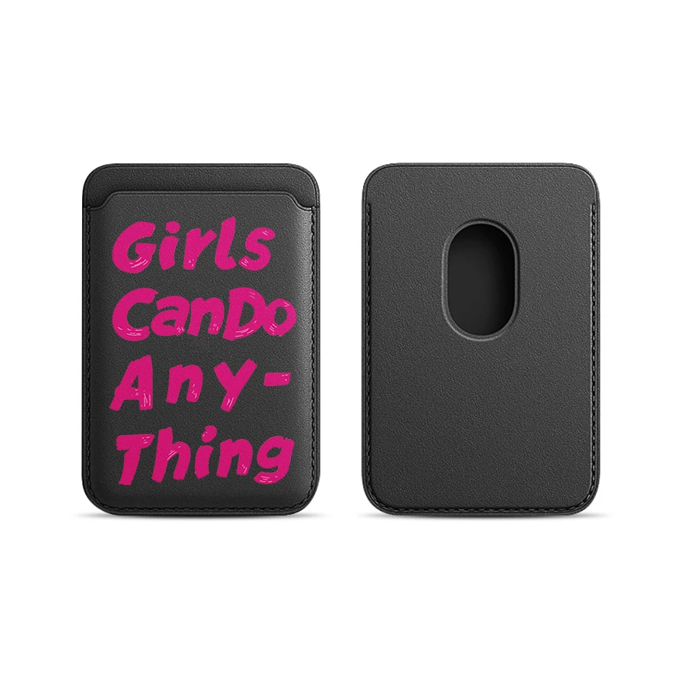 Feminismus-Leder-Kartenetui Handyhülle Kartenhalter für Magnetische Hülle Geeignet für alle iPhones für Magsafe Karten-Handy-Rückentasche – Detail 9