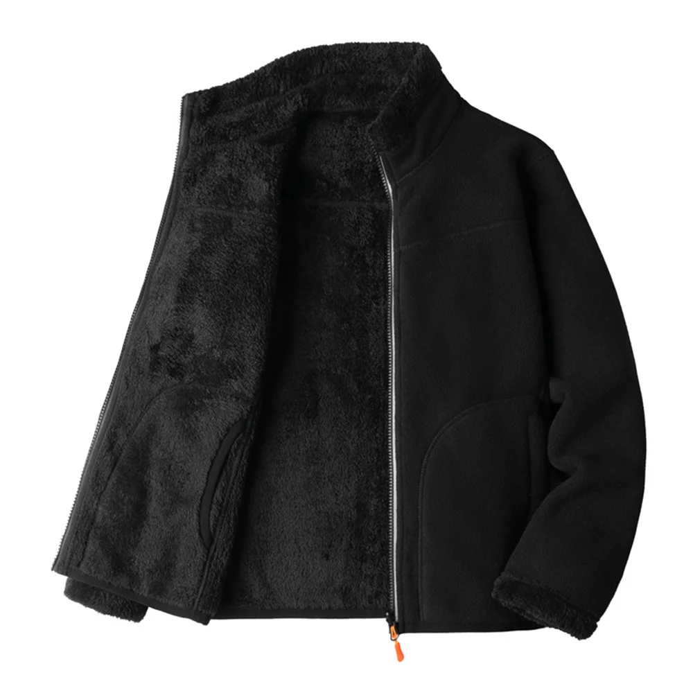 Double-Sided Polar Fleece Jacket Men And Women\'s Casual Top Autumn Winter Outdoor Hiking Thick Thermal Polartec Fleece Coat