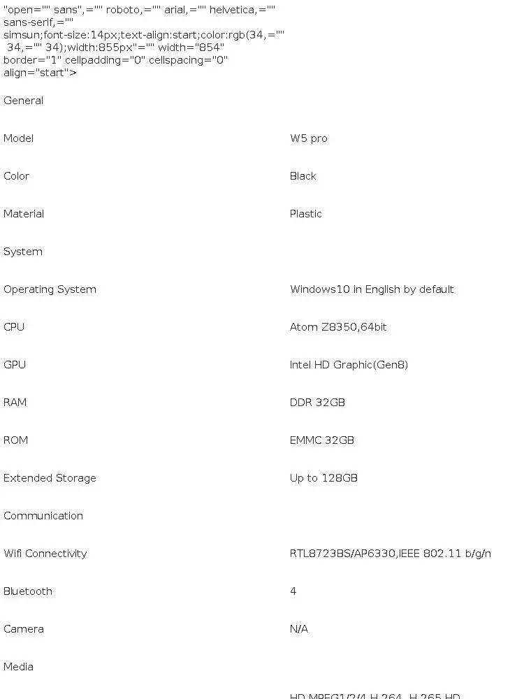 2026 W5 PRO Mini PC Windows 10 OS Intel Atom X5-Z8350 Quad-Core PC BT 4.2 2.4G/5G WiFi 4GB/8GB DDR3 64GB/128GB eMMC SSD USB3.0