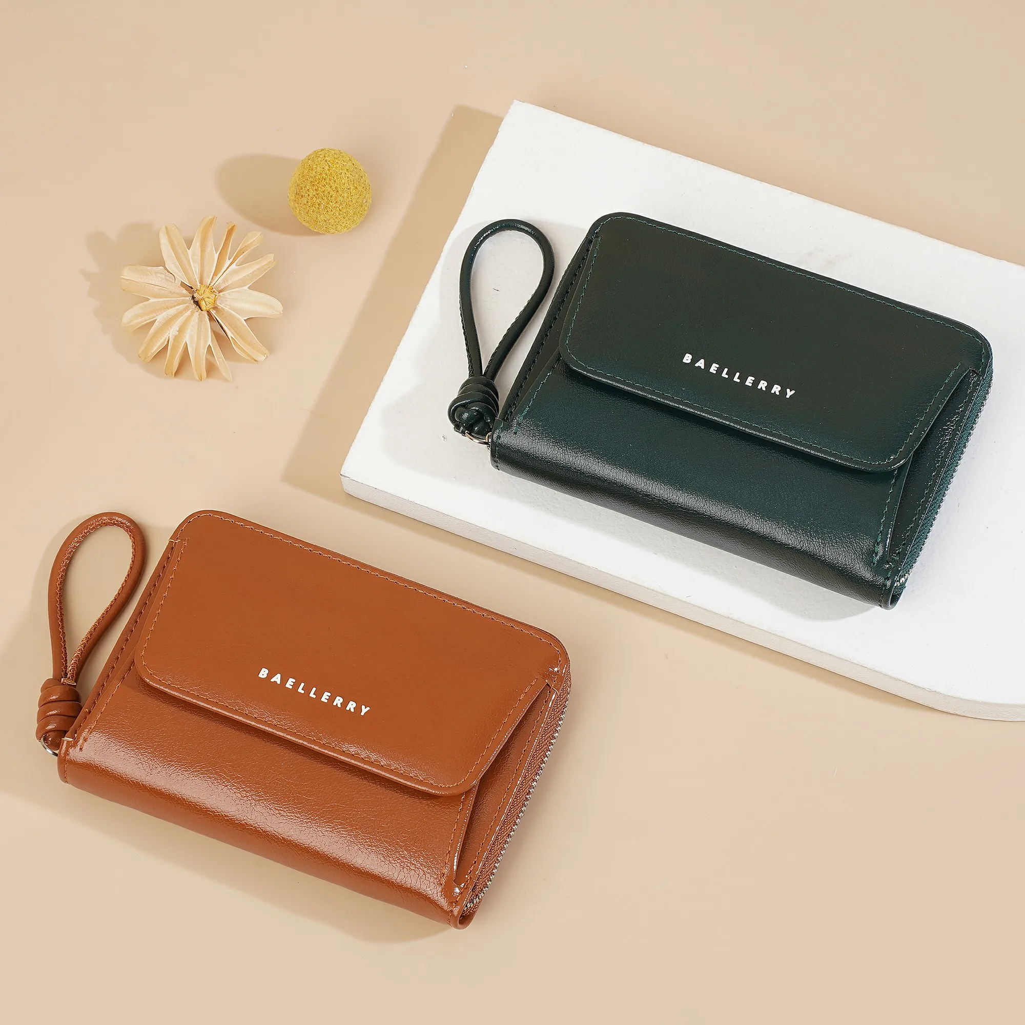 Baellerry Damen-Geldbörse mit kurzem Reißverschluss und Handschlaufe, 7 Kartenfächer, Ausweisfenster, Münzfach, minimalistisch, tragbare Geldbörse, kleine Alltagsgeldbörse, Geschenk für Mädchen – Detail 21