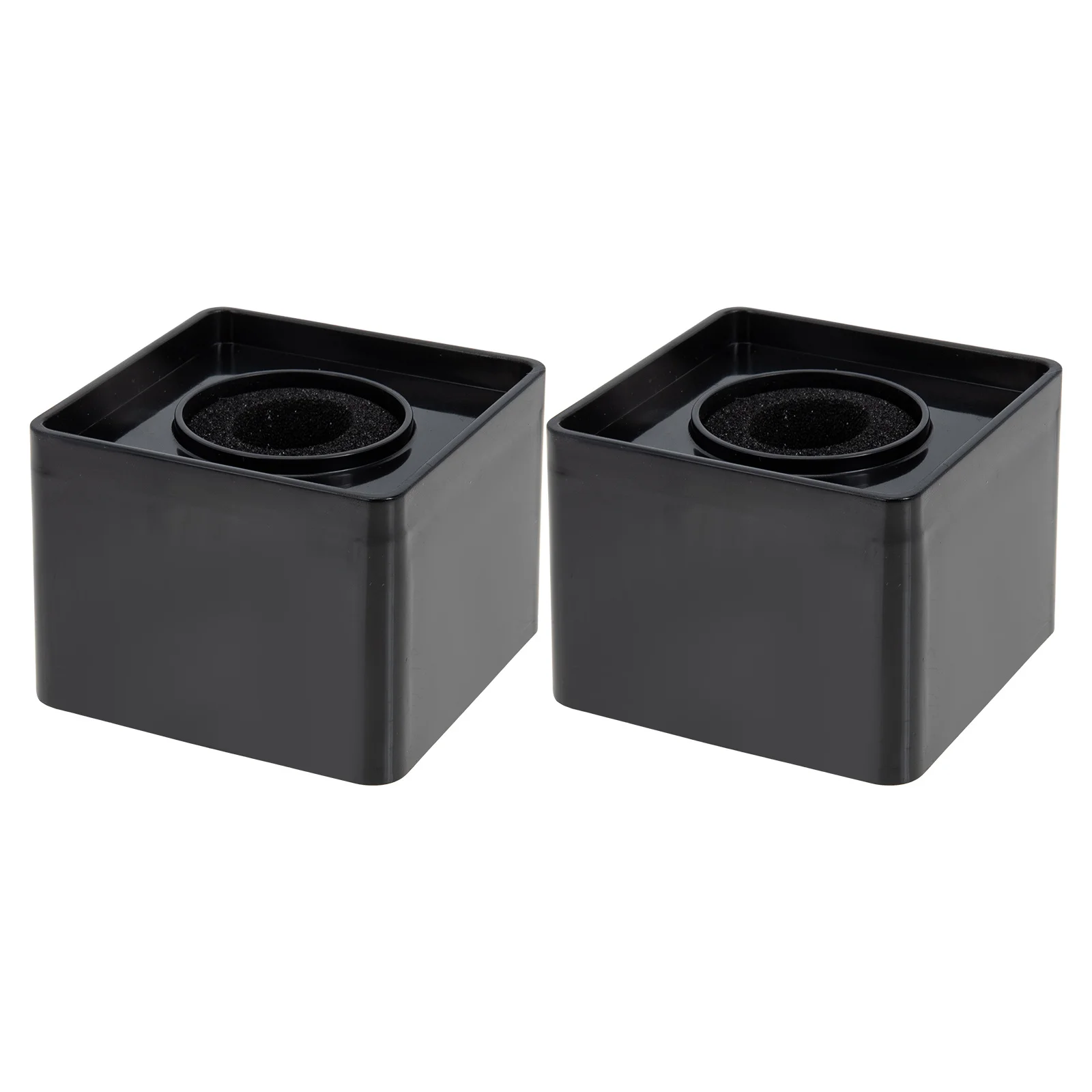 

2pcs Black Abs Square Cube Microphone Logo Flag Station For Interview Durable Small Mic Protector Sticker Surface Professional