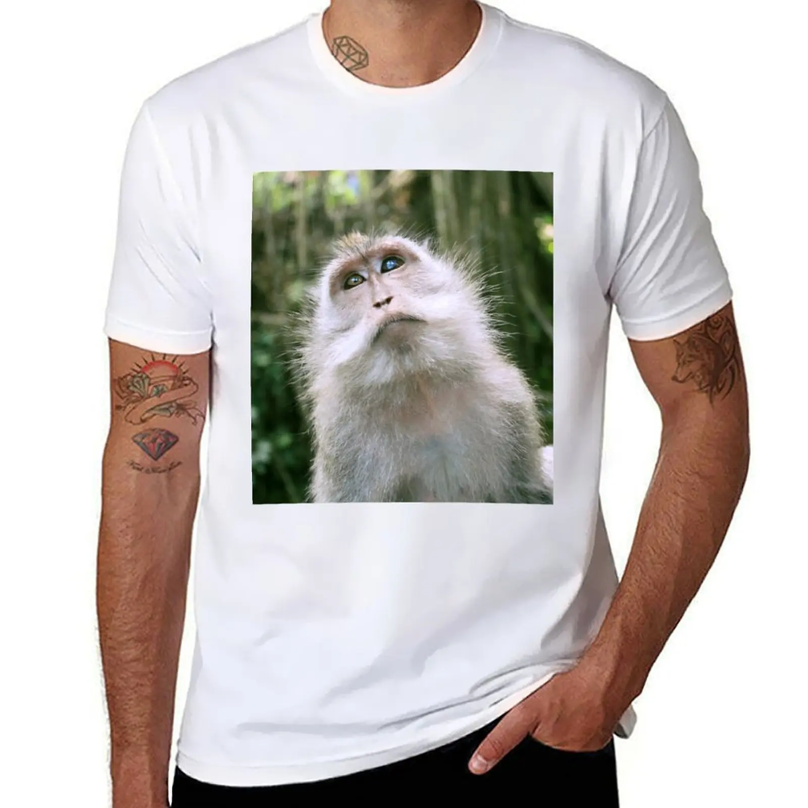 

Brooding Balinese Long Tailed Monkey T-Shirt essential t shirt t shirt for man 100 percent cotton T-Shirt