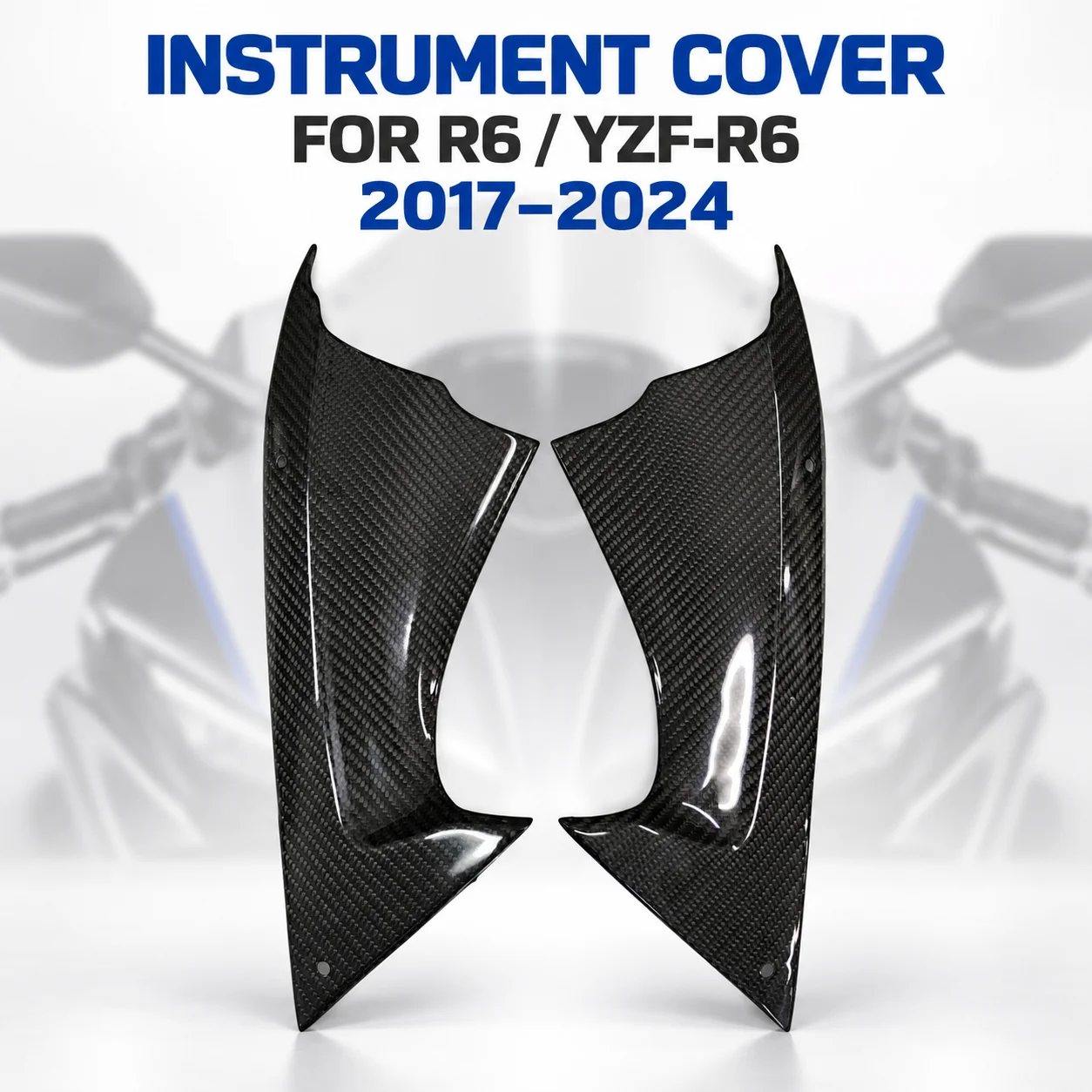 Instrument Cover Dashboard Side Panels Carbon Fiber Cockpit Fairing Trim for Yamaha R6 YZF-R6 2017-2024 Motorcycle Accessories