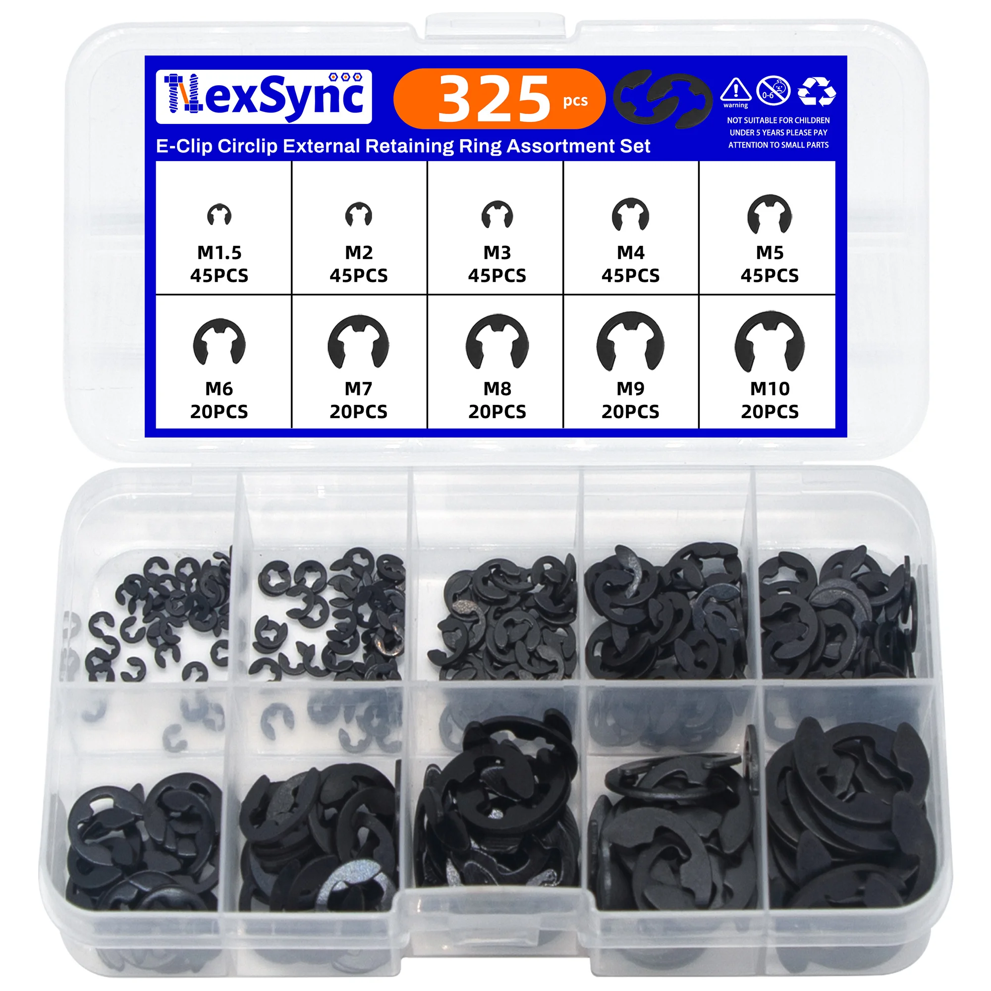 325Pcs E-Clip Circl…